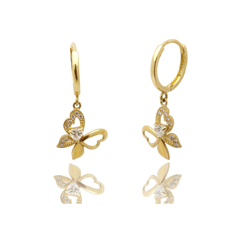 Ladies Diamond Butterfly Earrings Studs 1/2ct 14K White Gold 890464